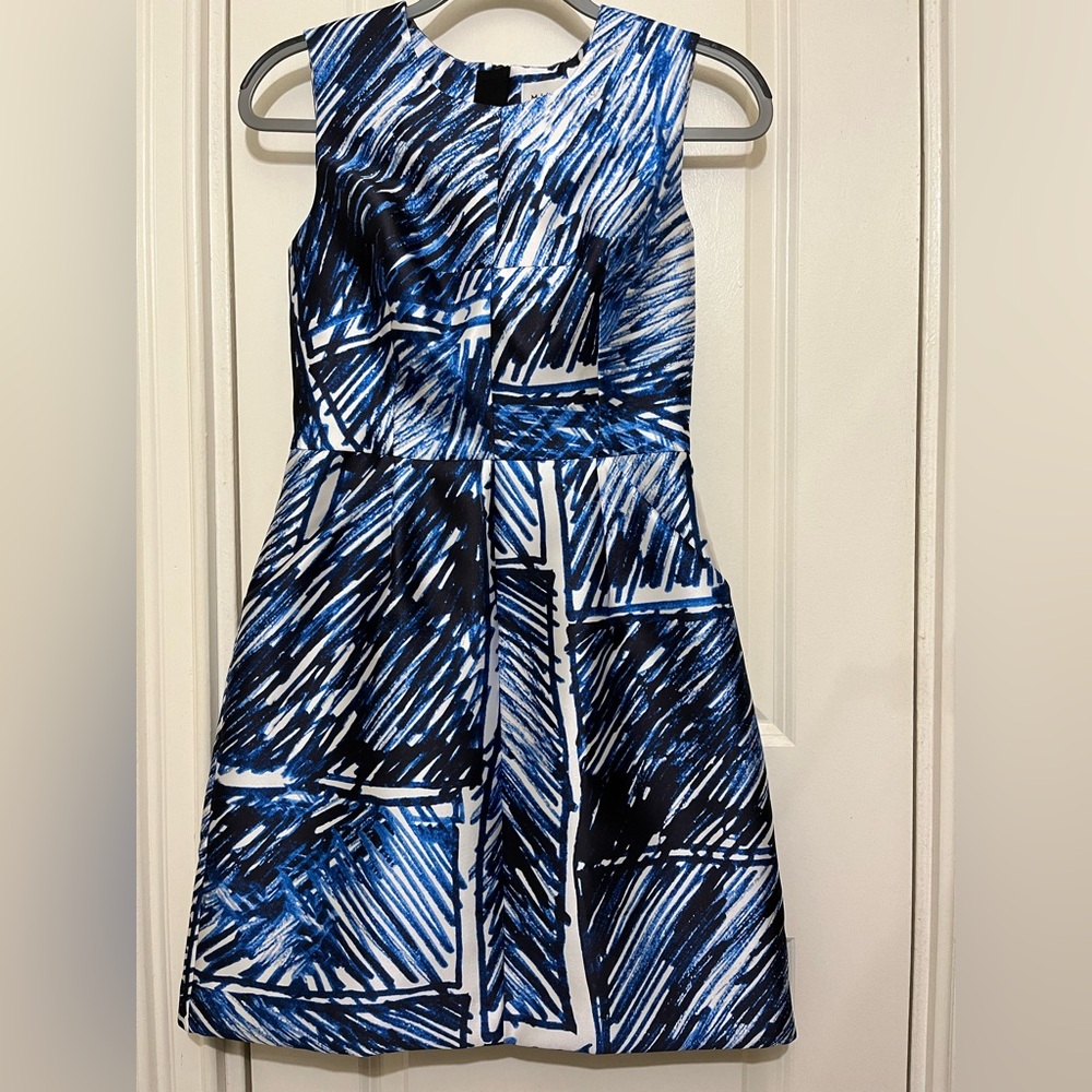 Milly NWT Abstract Blue/Black Coco Dress Sz 2